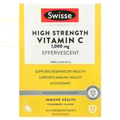 Ultiboost™, High Strength Vitamin C, Strawberry, 1,000 mg, 3 Tubes, 20 Effervescent Tablets Each