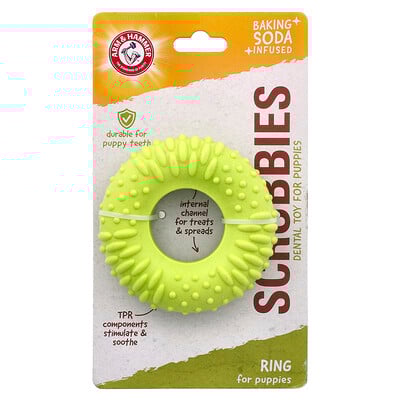Scrubbies, Dental Toy For Puppies, Ring, 1 Toy