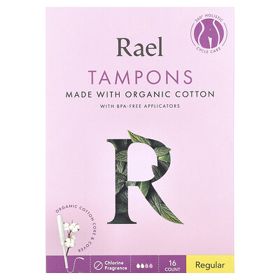 Organic Cotton Tampons, Regular, Fragrance Free , 16 Count
