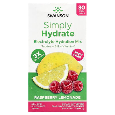 Simple Hydrate Simply hydrate, electrolyte hydration mix, sugar free, raspberry ...