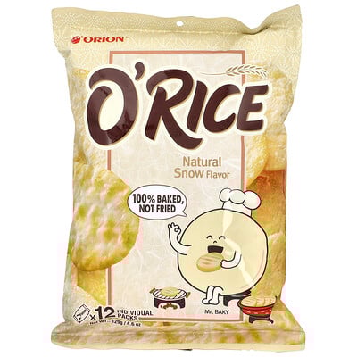 O'Rice, Natural Snow , 12 Individual Packs, 4.6 oz (129 g)