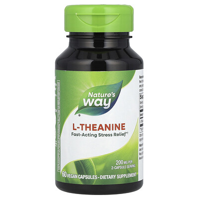 L-Theanine, 200 mg, 60 Vegan Capsules (100 mg per Capsule)