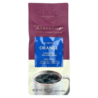 Chicory Herbal Coffee, Orange, Light Roast, Caffeine Free, 11 oz (312 g)