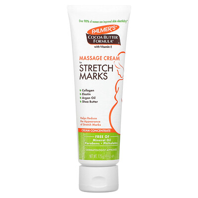 Cocoa Butter Formula with Vitamin E, Massage Cream for Stretch Marks, 4.4 oz (125 g)
