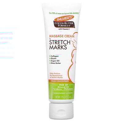 Cocoa Butter Formula with Vitamin E, Massage Cream for Stretch Marks, 4.4 oz (125 g)