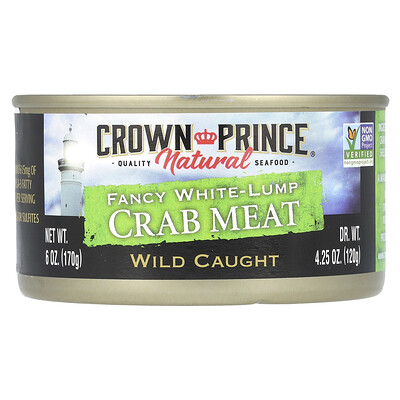 Fancy White-Lump Crab Meat, Wild Caught, 6 oz (170 g)