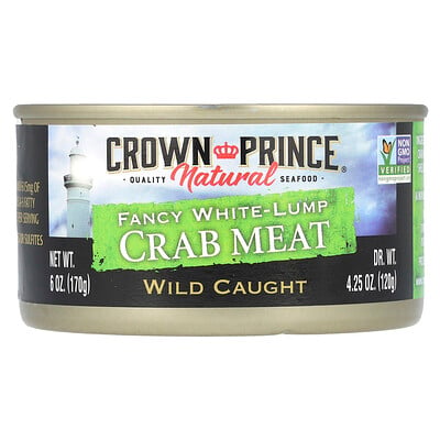 Fancy White-Lump Crab Meat, Wild Caught, 6 oz (170 g)