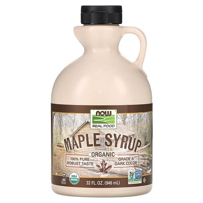 Real Food, Organic Maple Syrup, Grade A, Dark Color, 32 fl oz (946 ml)