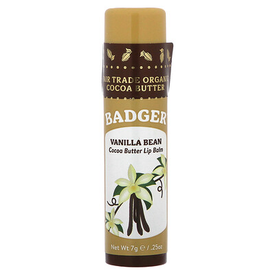 Cocoa Butter Lip Balm, Vanilla Bean, 0.25 oz (7 g)