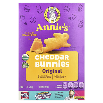 Organic Cheddar Bunnies, Baked Crackers, Original, 7.5 oz (213 g)