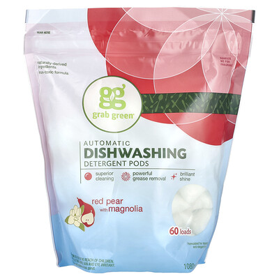 Automatic Dishwashing Detergent Pods, Red Pear with Magnolia, 60 Loads, 2 lbs 6 oz (1080 g)