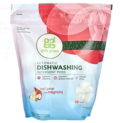 Automatic Dishwashing Detergent Pods, Red Pear with Magnolia, 60 Loads, 2 lbs 6 oz (1080 g)