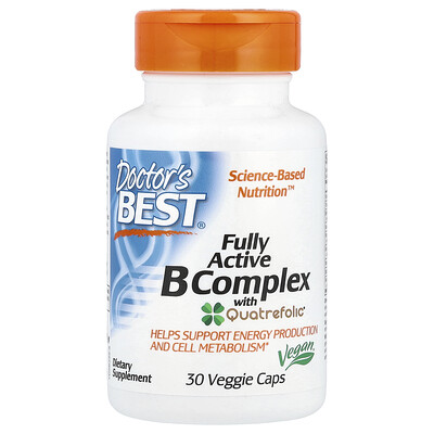 Fully Active B Complex with Quatrefolic®, 30 Veggie Caps