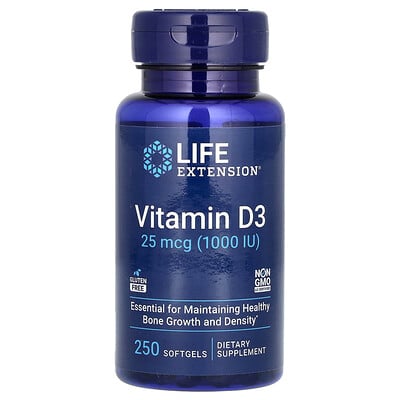 Vitamin D3, 25 mcg (1,000 IU), 250 Softgels