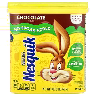 Nestle Powder, Chocolate, No Sugar Added, 16 oz (453.5 g)