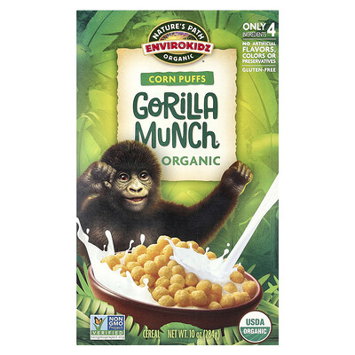 EnviroKidz, Organic Corn Puffs Gorilla Munch Cereal, 10 oz (284 g)