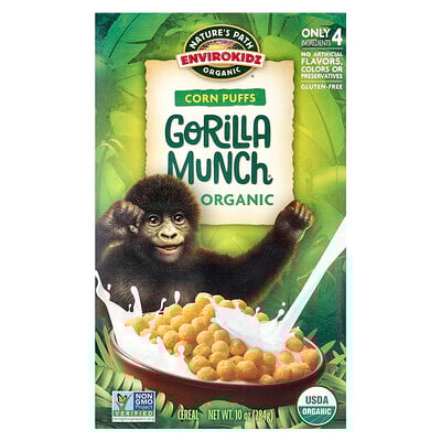 EnviroKidz, Organic Corn Puffs Gorilla Munch Cereal, 10 oz (284 g)