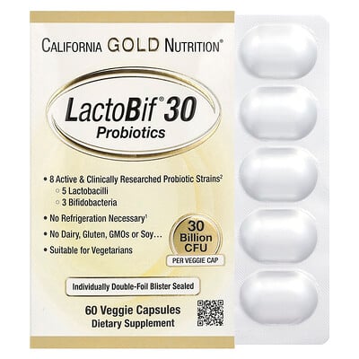 LactoBif 30 Probiotics, 30 Billion CFU, 60 Veggie Capsules