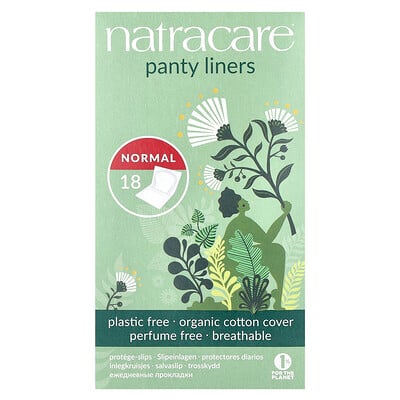 Panty Liners, Organic Cotton Covers, Normal, 18 Liners