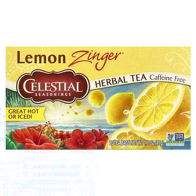 Herbal Tea, Lemon Zinger®, Caffeine Free, 20 Tea Bags, 1.7 oz (47 g)