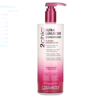 2chic, Ultra-Luxurious Conditioner, To Pamper Stressed-Out Hair, Cherry Blossom + Rose Petals, 24 fl oz (710 ml)