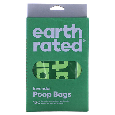 Dog Poop Bags With Handle, Lavender, 120 Handle Bags
