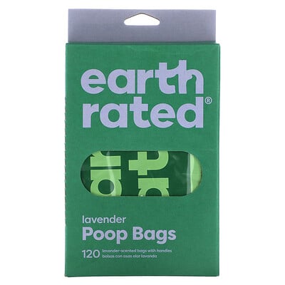 Dog Poop Bags With Handle, Lavender, 120 Handle Bags