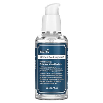 Klairs, Rich Moist Soothing Serum, Unscented, 2.7 fl oz (80 ml)