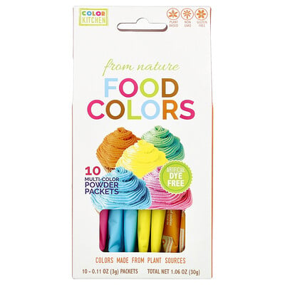 Food Colors From Nature, Multi-Color, 10 Color Packets, 0.11 oz (3 g) Each