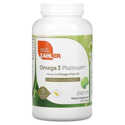 Omega 3 Platinum, Advanced Omega 3 Fish Oil, 2,000 mg, 180 Softgels (1,000 mg per Softgel)