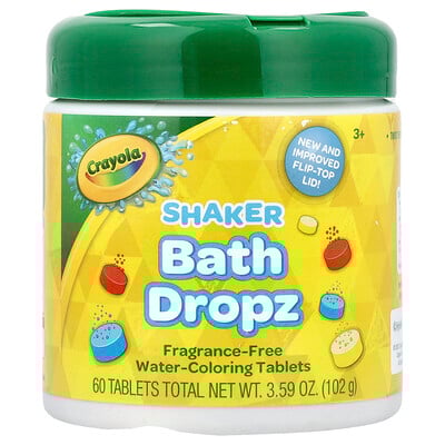 Shaker Bath Dropz, 3+, Fragrance-Free, 60 Tablets, 3.59 oz (102 g)