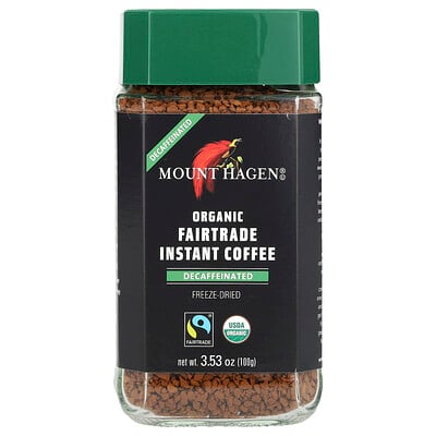 Organic Fairtrade Instant Coffee, Decaffeinated, 3.53 oz (100 g)