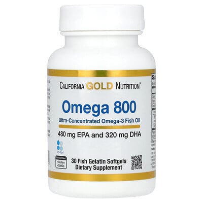 Omega 800 Ultra-Concentrated Omega-3 Fish Oil, kd-pur Triglyceride Form, 1,000 mg, 30 Fish Gelatin Softgels
