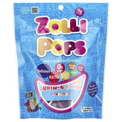 The Clean Teeth Pops, Delicious Fruit Flavors , Approx. 14 Pieces, 3.1 oz (88 g)