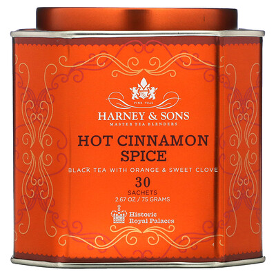 Hot Cinnamon Spice, Black Tea with Orange & Sweet Clove, 30 Sachets, 2.67 oz (75 g)