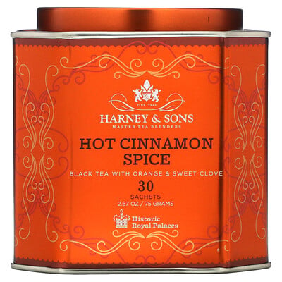 Hot Cinnamon Spice, Black Tea with Orange & Sweet Clove, 30 Sachets, 2.67 oz (75 g)