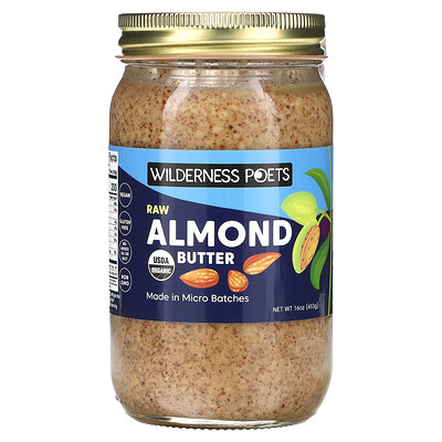 Organic Raw Almond Butter, 16 oz (453 g)