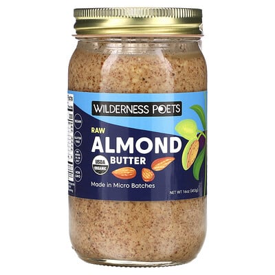 Organic Raw Almond Butter, 16 oz (453 g)
