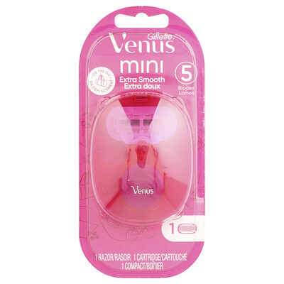 Venus, Mini Razor, Extra Smooth, 1 Razor, 1 Cartridge, 1 Compact