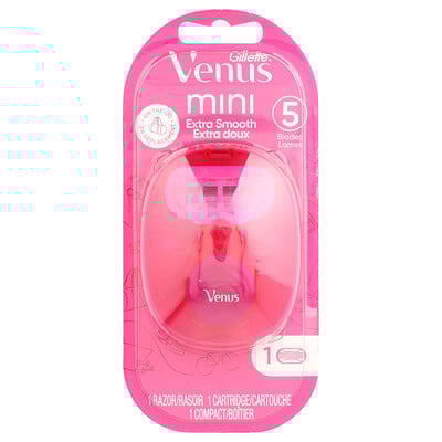 Venus, Mini Razor, Extra Smooth, 1 Razor, 1 Cartridge, 1 Compact