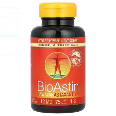 BioAstin®, Hawaiian Astaxanthin®, 12 mg, 75 Soft Gels