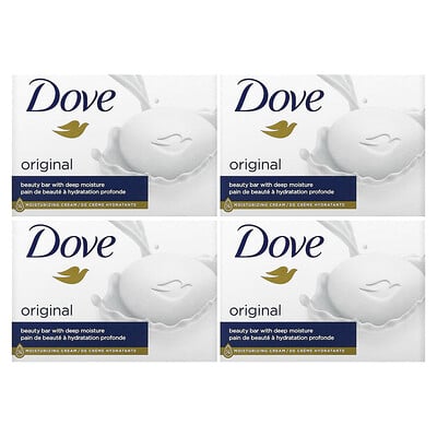 Beauty Bar Soap with Deep Moisture, Original, 4 Bars, 3.75 oz (106 g) Each