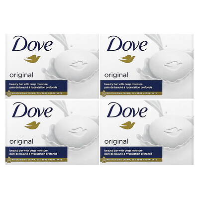 Beauty Bar Soap with Deep Moisture, Original, 4 Bars, 3.75 oz (106 g) Each