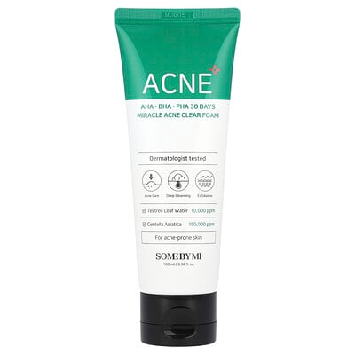 AHA, BHA, PHA 30 Days Miracle Acne Clear Foam, 3.38 fl oz (100 ml)