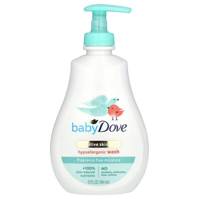 Baby, Sensitive Skin Care, Hypoallergenic Wash, Fragrance Free, 13 fl oz (384 ml)