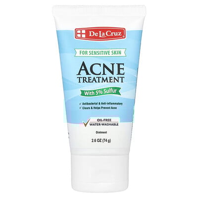 Acne Treatment Ointment with 5% Sulfur, For Sensitive Skin, 2.6 oz (74 g)