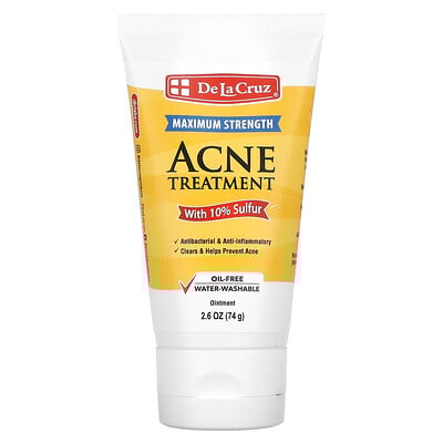 Acne Treatment Ointment with 10% Sulfur, Maximum Strength, 2.6 oz (74 g)