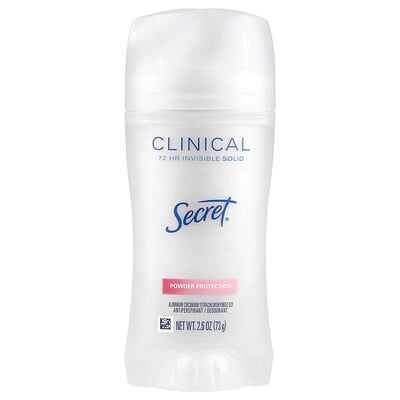 Clinical, Antiperspirant/Deodorant, 72 HR Invisible Solid, Powder Protection, 2.6 oz (73 g)