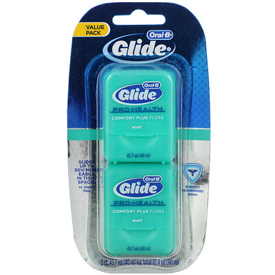 Glide, Pro-Health, Comfort Plus Floss, Mint, 2 Pack, 43.7 yd (40 m) Each