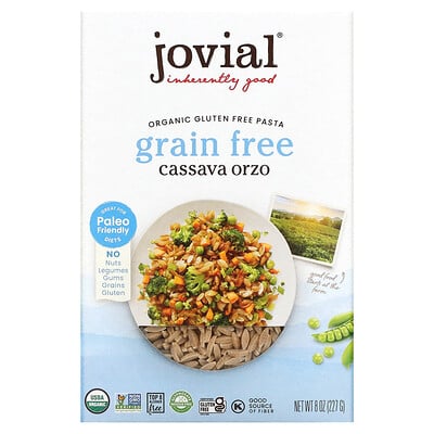Organic Grain Free Pasta, Cassava Orzo, 8 oz (227 g)